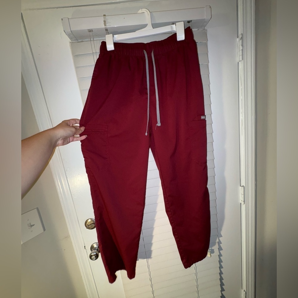 NWOT Women’s Burgundy Scrub Pants by NiaHinn | Size Large - Picture 7 of 9